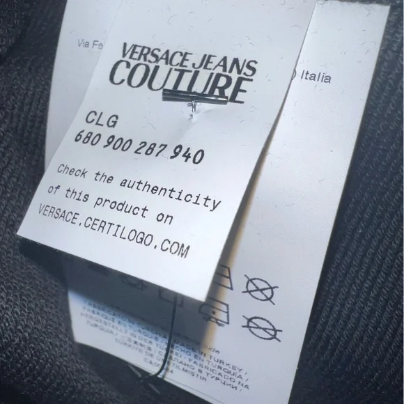 NWT Versace Jeans Couture Graphic Print Crew Neck Sweater Oversized Size XS/S